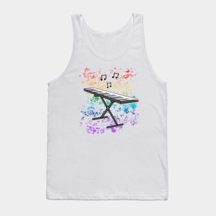 Piano Keyboard Rainbow Colours Pianist Musician Tank Top